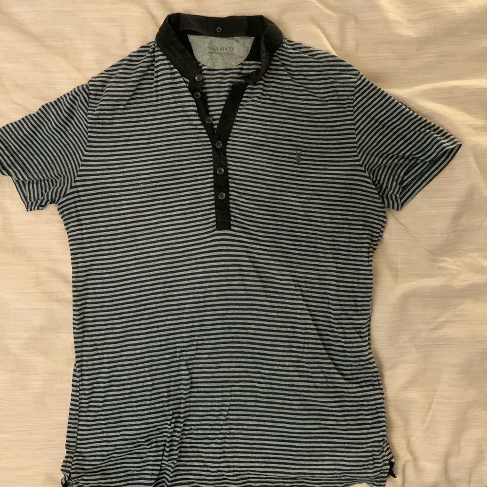 All Saints Short Sleeved Men’s Polo Size Medium